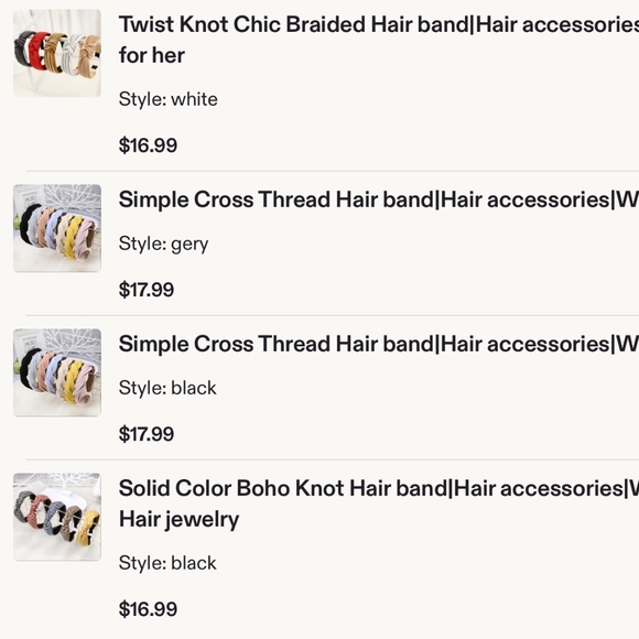 Lot of 2, custom, handmade, handkerchief, headbands (purchased from Etsy) - Picture 9 of 9